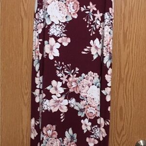 Charlotte Russe Maxi Pencil Skirt in White and Pink